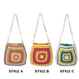 Crochet Granny Square Purse | Vintage Boho Shoulder Bag