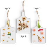 Pressed Flower Resin Paddle Serving Board