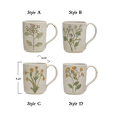 Hand-Painted Botanical Ceramic Coffee Mug