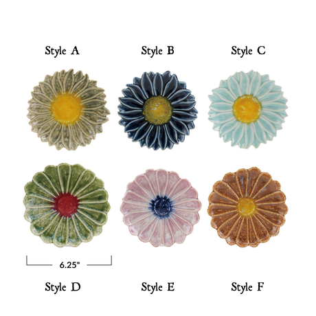 Ceramic Flower Shaped Plate with Reactive Glaze