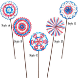 Patriotic Pinwheel Americana Metal Garden Stake