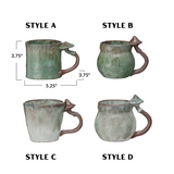 Reactive Glaze Stoneware Mug with Mushroom Handle | 4 Styles