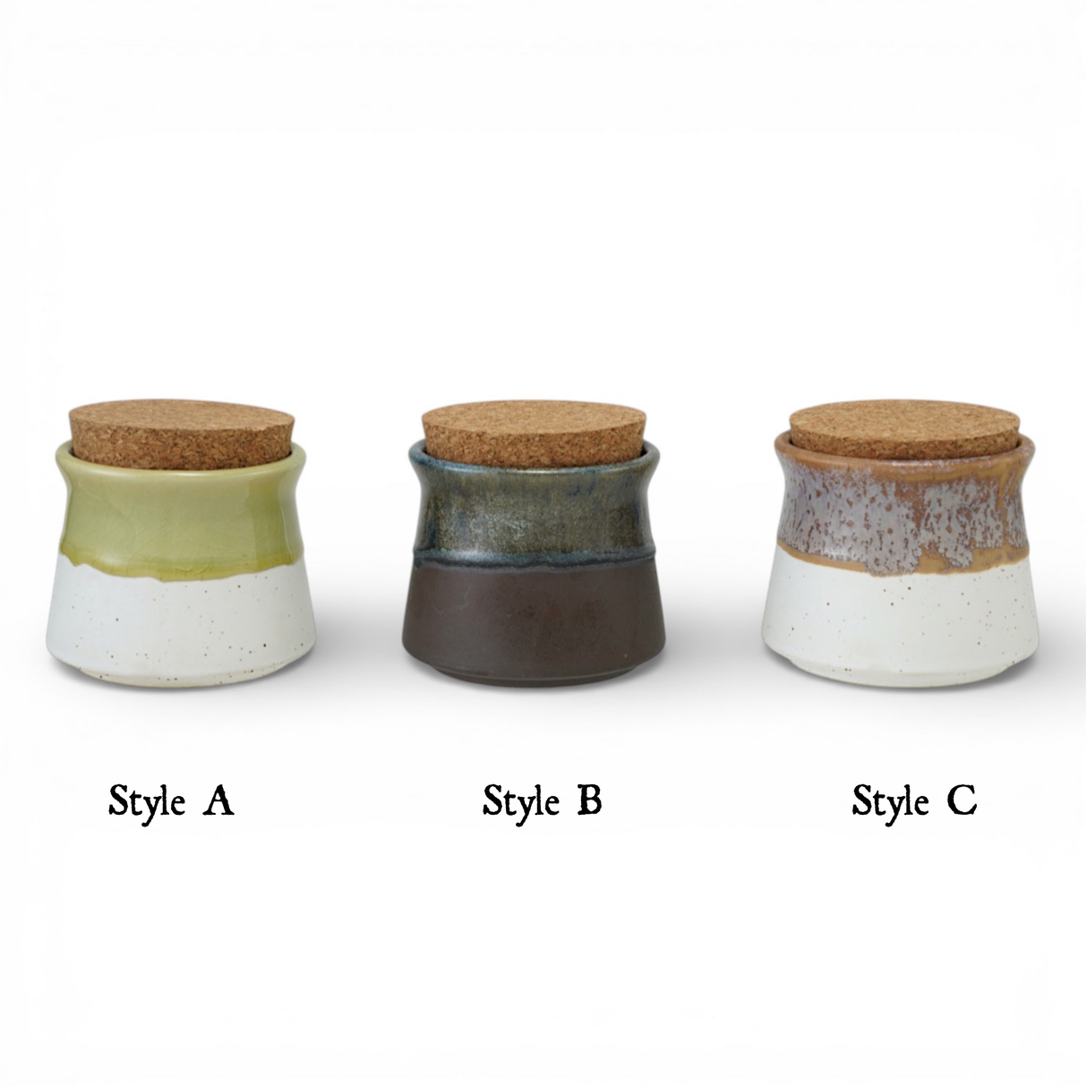 Two-Tone Ceramic Jar with Cork Lid