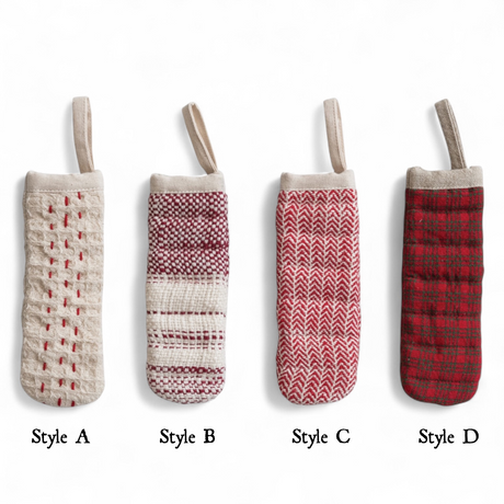 Hand-Embroidered Kantha Christmas Pot Handle Covers | 4 Styles