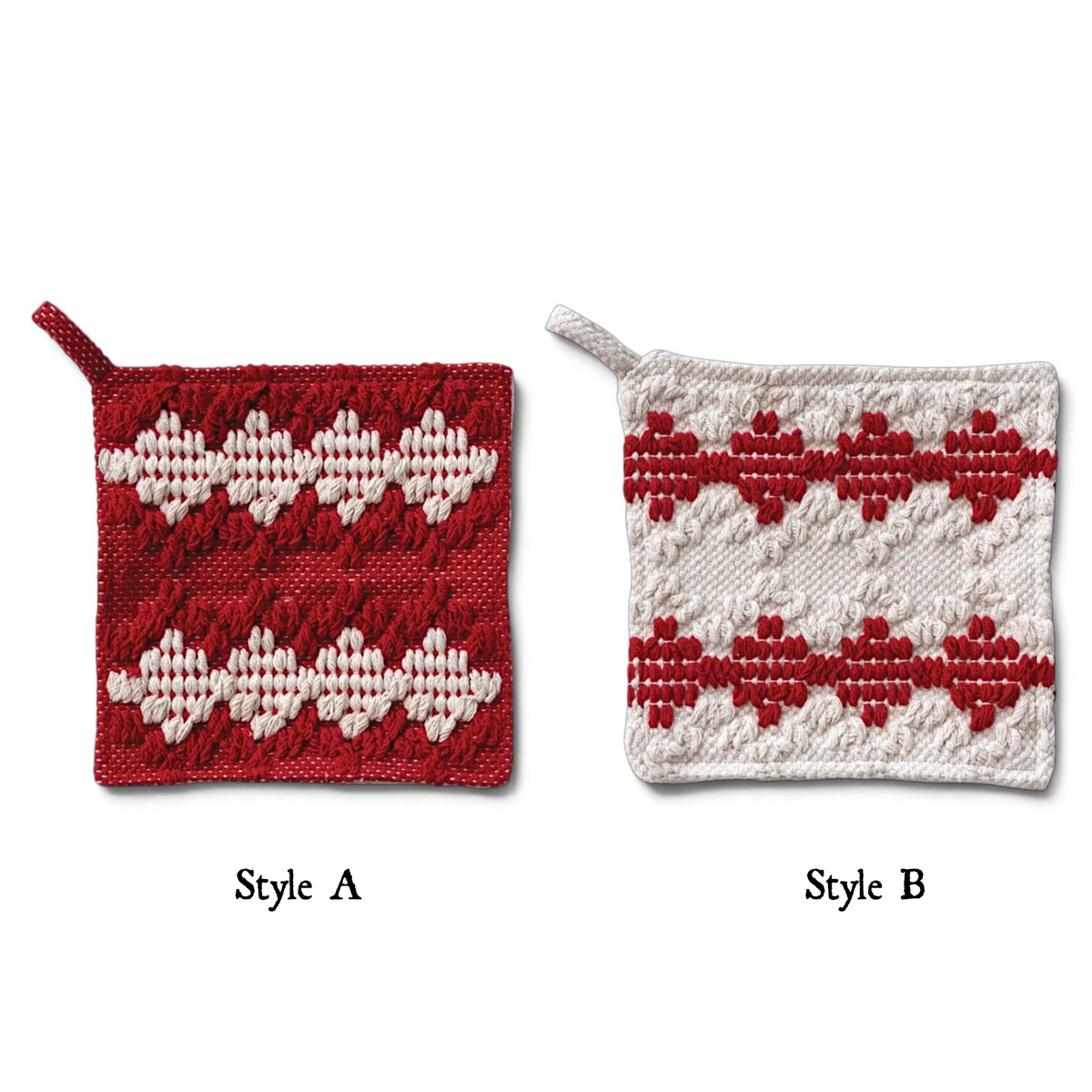 Christmas Tufted Diamond Cotton Pot Holder