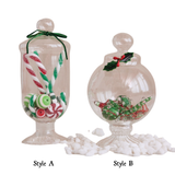 Glass Apothecary Candy Jar Decor with Faux Candy | 2 Styles