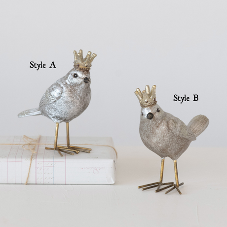 Gold Crowned Bird Figurine