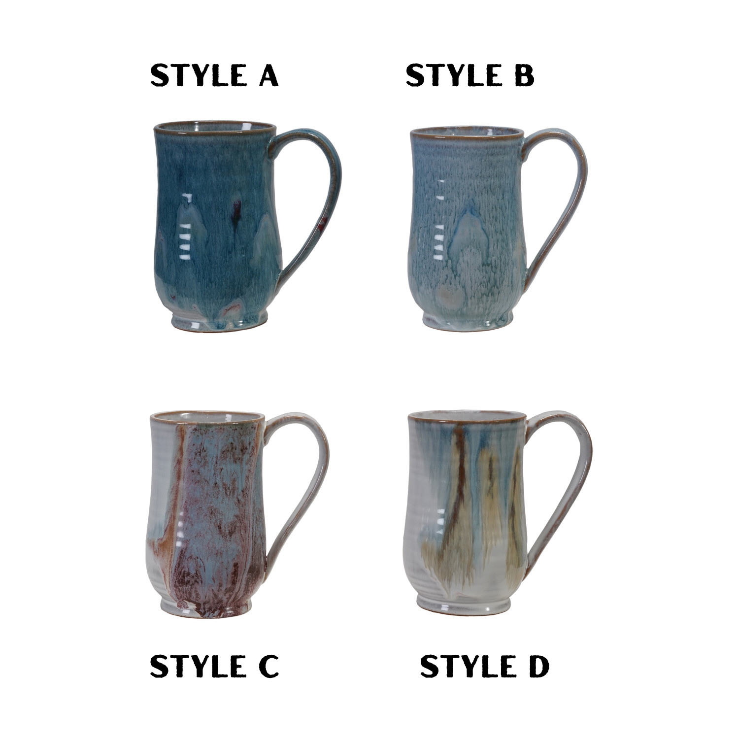 20 oz. Reactive Glaze Stoneware Mugs - Thumbnail 3