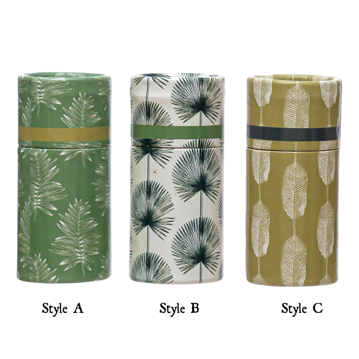 Botanical Leaf Print Tube Safety Matches