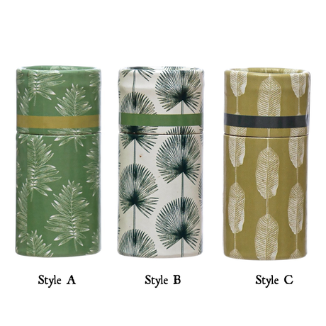 Botanical Leaf Print Tube Safety Matches