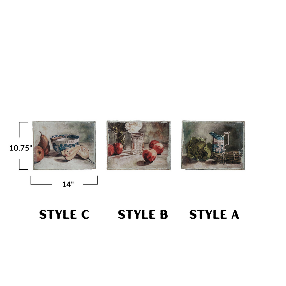 Fabric Canvas Still Life Kitchen Wall Décor | 3 Styles