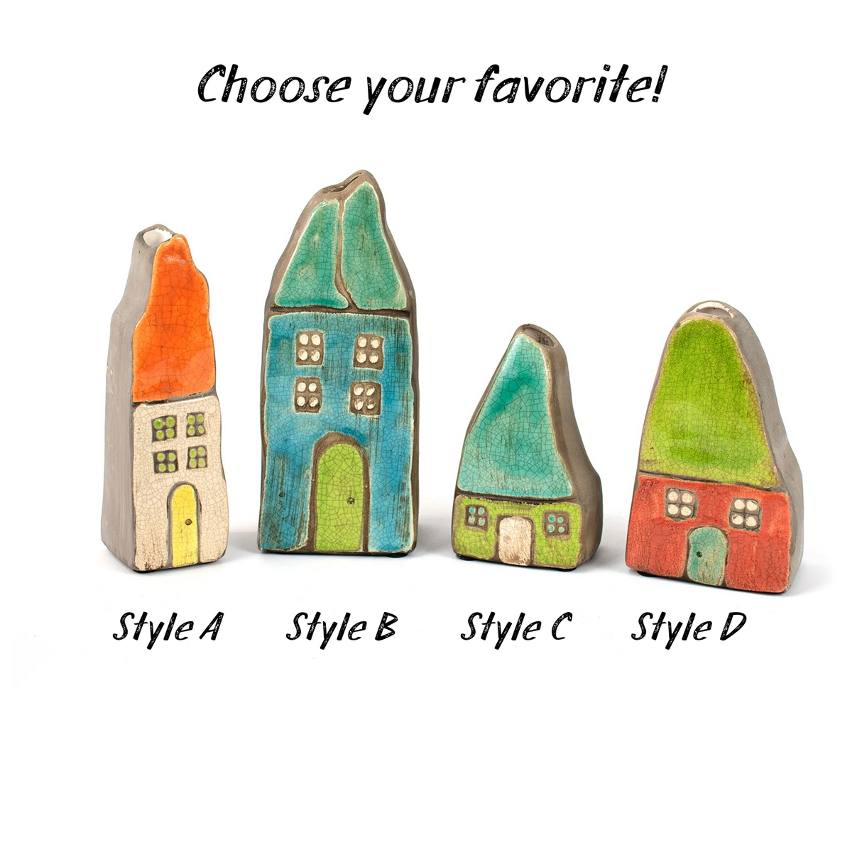 Colorful Ceramic House Bud Vase Planters