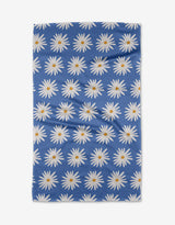 Blue Daisies Geometry Tea Towel