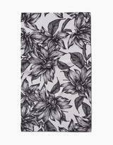 Caring Black & White Floral Geometry Tea Towel