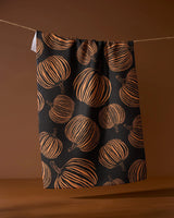 Pumpkin Noir Geometry Tea Towel