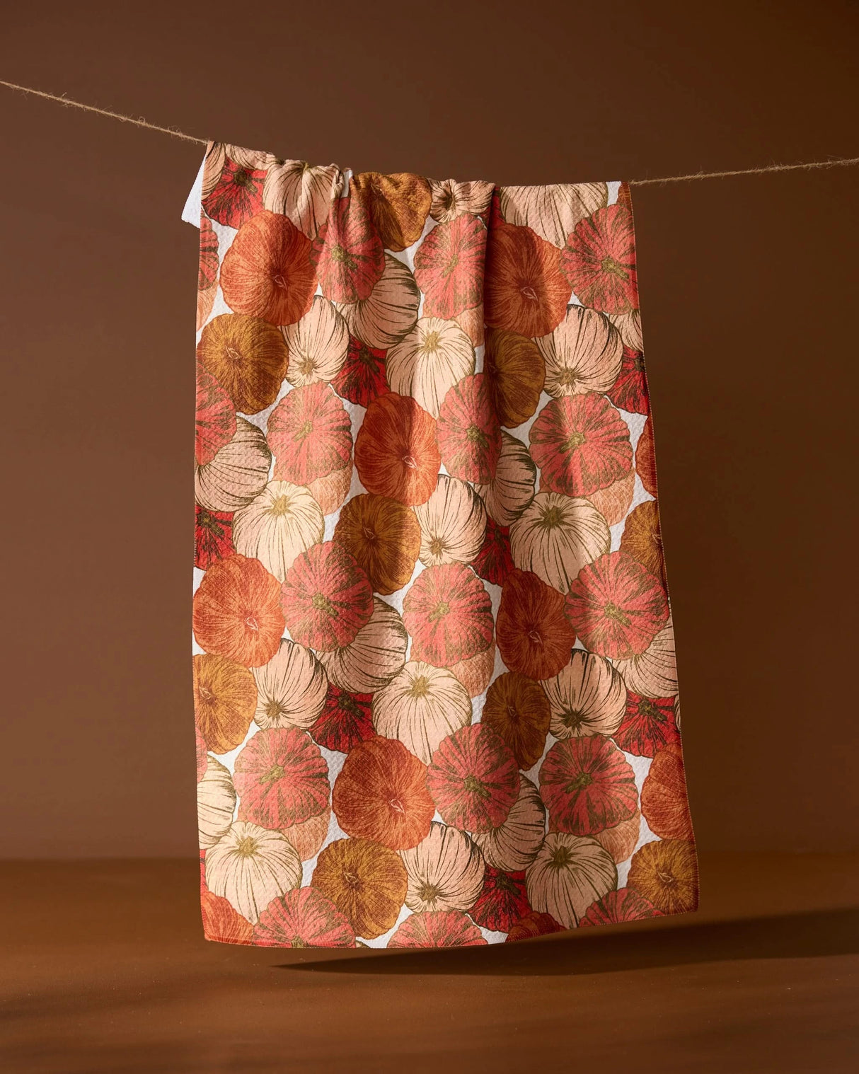 Pumpkin Tendril Geometry Tea Towel