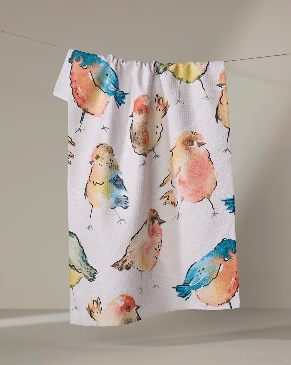 Tweet Tweet Bird Geometry Tea Towel