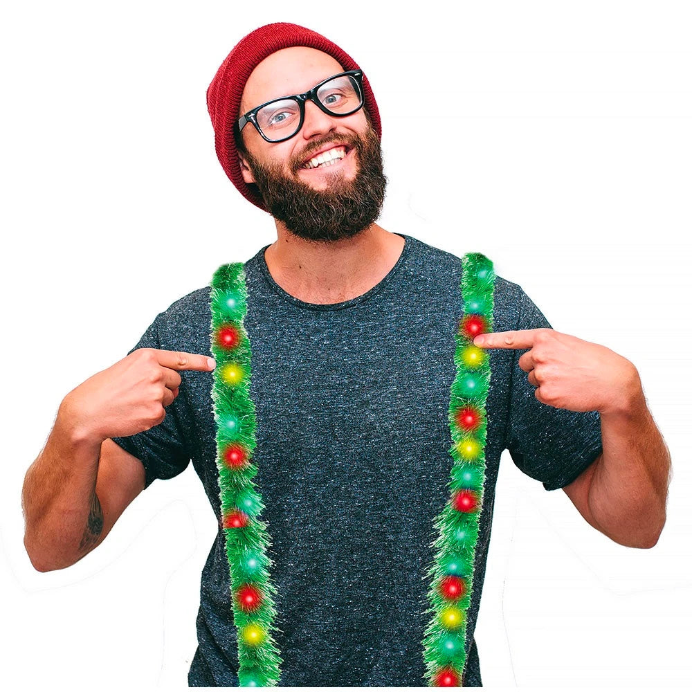 Uncle Bob’s Tacky Tinsel Light-Up Suspenders