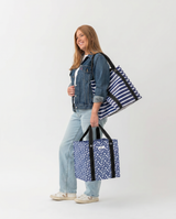 Blue Floral Blooms Bagette Market Tote | Scout Bags