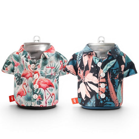 Hawaiian shirt insulated can cooler by puffin drink wear