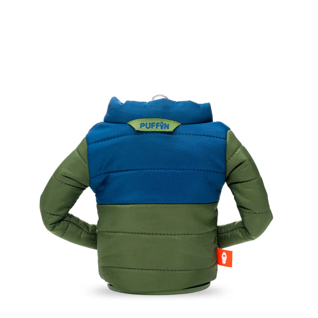 The Puffy Olive Green Insulated Can Cooler | Puffin Drinkwear