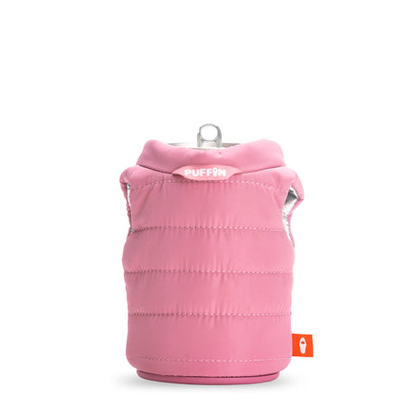 The Puffy Vest Dusty Rose Insulated Can Cooler | Puffin Drinkwear