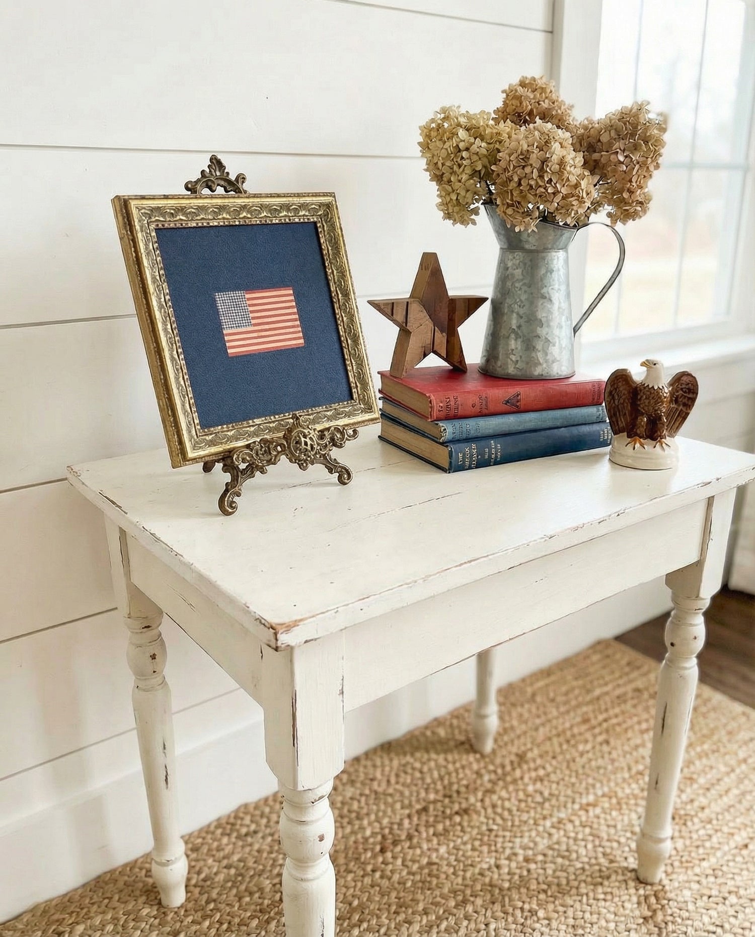 Framed Gingham American Flag Wall Art