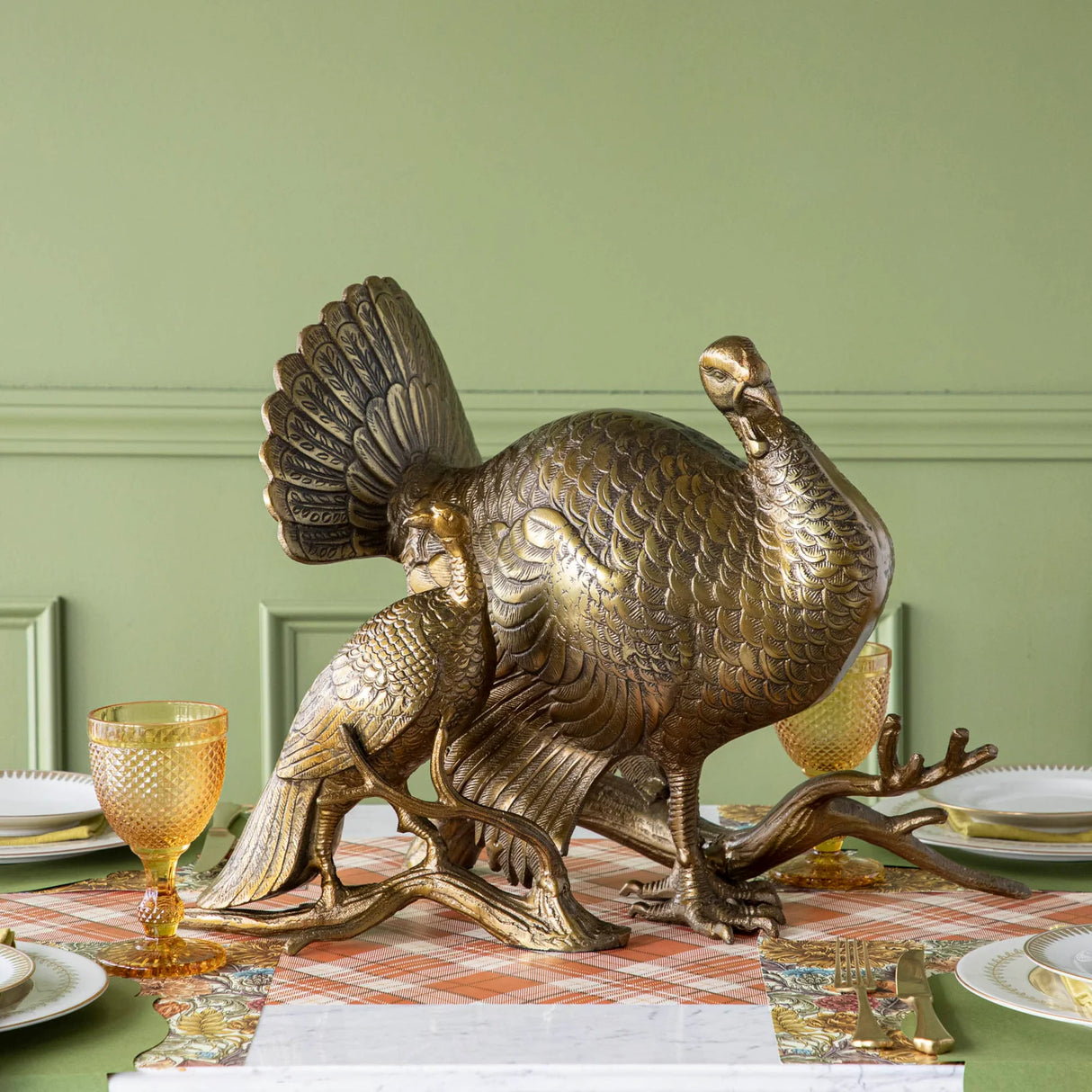 Gold Aluminum Turkey Centerpiece