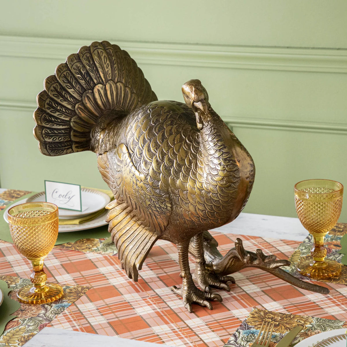 Gold Aluminum Turkey Centerpiece