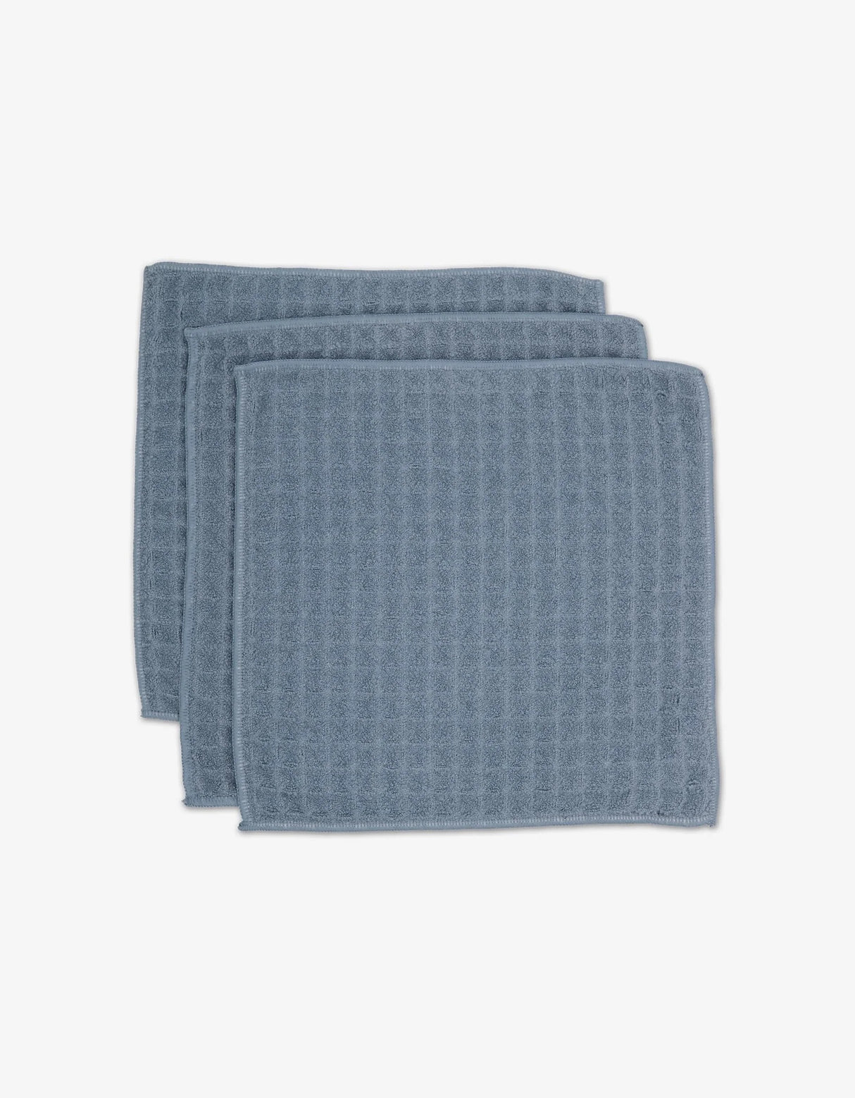 Sky Blue Waffle Geometry Bath Towel & Washcloth