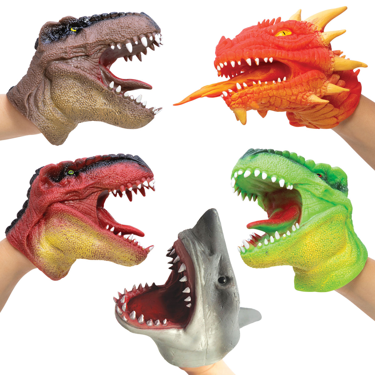 Dragon Shark & Dinosaur Hand Puppets