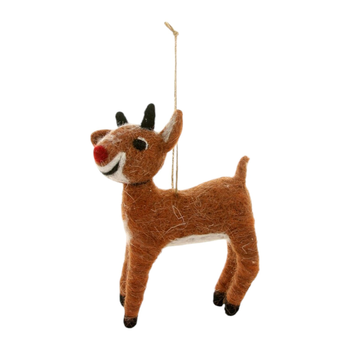 Rudolph the Red Nose Reindeer Wool Felt Christmas Ornament