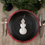 Simple Glass Flocked Snowman Ornament