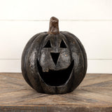 Black Big Mouth Jack O'Lantern Resin Mache Pumpkins