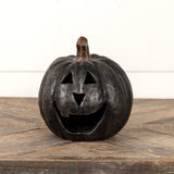 Black Big Mouth Jack O'Lantern Resin Mache Pumpkins