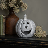 Grey Big Mouth Jack O'Lantern Resin Mache Pumpkin