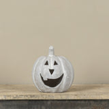 Grey Big Mouth Jack O'Lantern Resin Mache Pumpkin