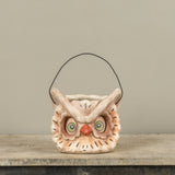 Owl Resin Mache Candy Bucket with Handle