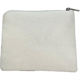 Cream White Mosaic Beaded Coin Pouch with Zipper