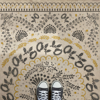 vintage vinyl floor cloth rug by spicher