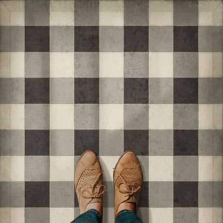 vintage vinyl floorcloth by spicher