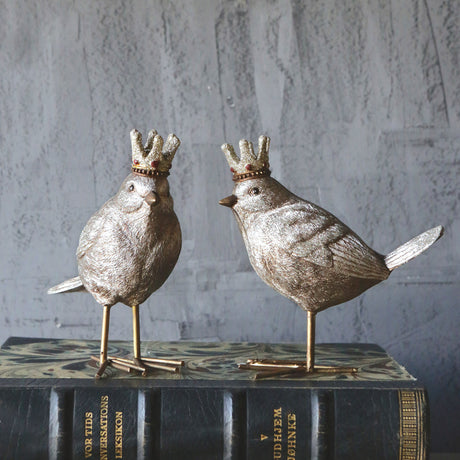 Gold Crowned Bird Figurine