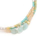 Mixed Media Beaded String Bracelet | Courage/Amazonite/Gold