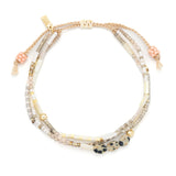 Mixed Media Beaded String Bracelet | Joy/Dalmatian Jasper/Gold