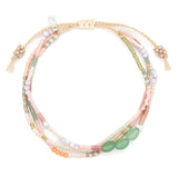 Mixed Media Beaded String Bracelet | Optimism/Green Aventurine/Silver