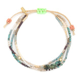 Mixed Media Beaded String Bracelet | Transformation/African Turquoise/Gold