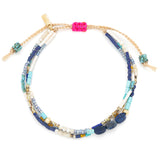 Mixed Media Beaded String Bracelet | Truth/Lapis/Gold