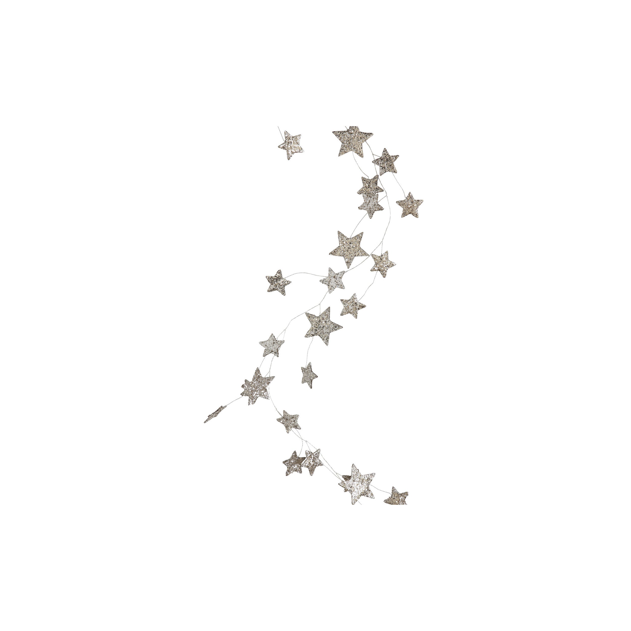 Silver Glitter Paper Star Garland - Thumbnail 3