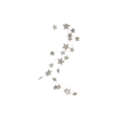 Silver Glitter Paper Star Garland