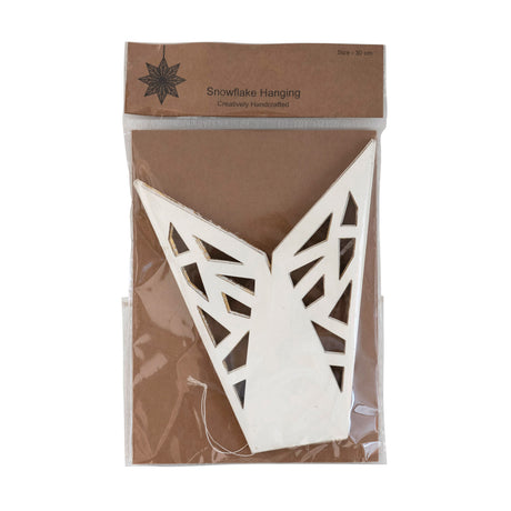 hanging paper snowflake with magnetic closure